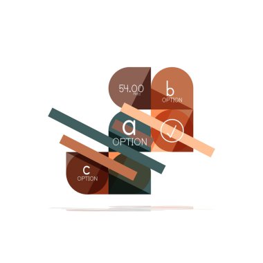 En az daire temiz soyut seçeneği adım Infographic tasarım öğesi, geometrik şekiller - Tur kareler, daireler ve satırları düzeni ile örnek metin