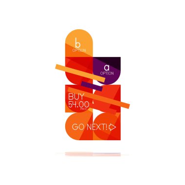 En az daire temiz soyut seçeneği adım Infographic tasarım öğesi, geometrik şekiller - Tur kareler, daireler ve satırları düzeni ile örnek metin