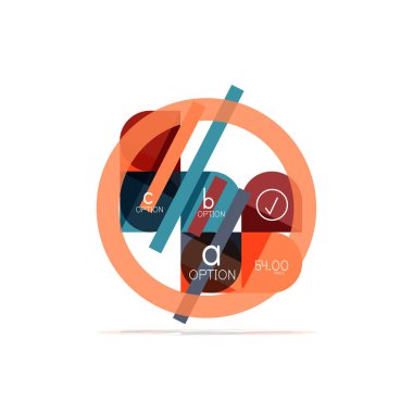 En az daire temiz soyut seçeneği adım Infographic tasarım öğesi, geometrik şekiller - Tur kareler, daireler ve satırları düzeni ile örnek metin