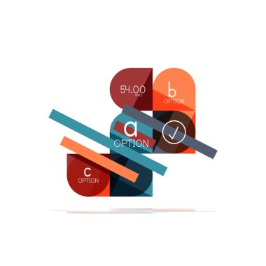 En az daire temiz soyut seçeneği adım Infographic tasarım öğesi, geometrik şekiller - Tur kareler, daireler ve satırları düzeni ile örnek metin