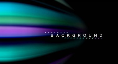 Dalga satırları sıvı gökkuşağı tarzı renk çizgili siyah arka plan üzerine soyut. Sunum, app duvar kağıdı, başlık sayfası veya poster için sanatsal illüstrasyon