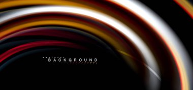 Siyah arka plan üzerinde renkli dalga satırları