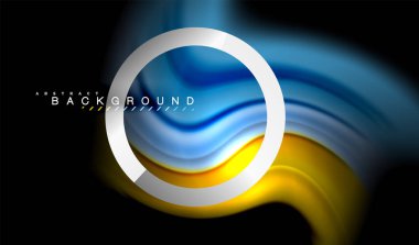 Gökkuşağı sıvı geometrik şekil dalga ve metalik renkler