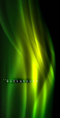 Neon parlayan dalga, sihirli enerji ve ışık arka plan