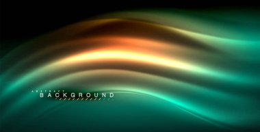 Neon parlayan dalga, sihirli enerji ve ışık arka plan