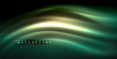 Neon parlayan dalga, sihirli enerji ve ışık arka plan