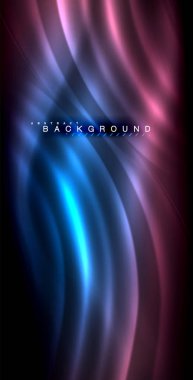 Neon parlayan dalga, sihirli enerji ve ışık arka plan