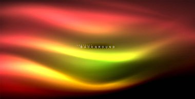 Neon parlayan dalga, sihirli enerji ve ışık arka plan