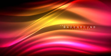 Neon parlayan dalga, sihirli enerji ve ışık arka plan