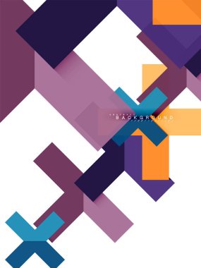 Çok renkli soyut geometrik şekiller, geometri arka plan web afiş için