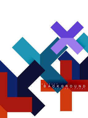 Çok renkli soyut geometrik şekiller, geometri arka plan web afiş için