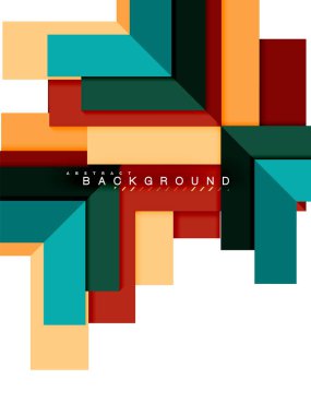 Çok renkli soyut geometrik şekiller, geometri arka plan web afiş için