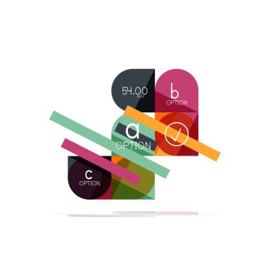 En az daire temiz soyut seçeneği adım Infographic tasarım öğesi, geometrik şekiller - Tur kareler, daireler ve satırları düzeni ile örnek metin