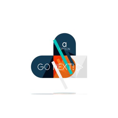 En az daire temiz soyut seçeneği adım Infographic tasarım öğesi, geometrik şekiller - Tur kareler, daireler ve satırları düzeni ile örnek metin