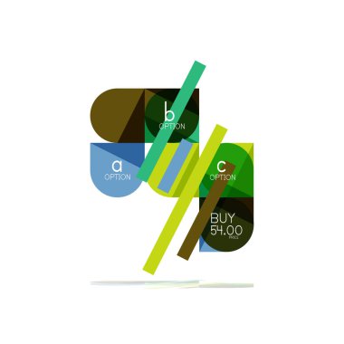 En az daire temiz soyut seçeneği adım Infographic tasarım öğesi, geometrik şekiller - Tur kareler, daireler ve satırları düzeni ile örnek metin