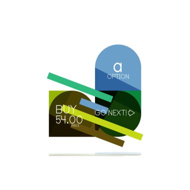 En az daire temiz soyut seçeneği adım Infographic tasarım öğesi, geometrik şekiller - iş veya web sunumu, app veya arabirim için örnek metin kareler, daireler ve satırların düzeniyle yuvarlak