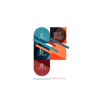 En az daire temiz soyut seçeneği adım Infographic tasarım öğesi, geometrik şekiller - Tur kareler, daireler ve satırları düzeni ile örnek metin