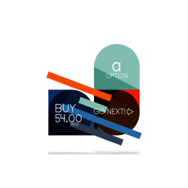 En az daire temiz soyut seçeneği adım Infographic tasarım öğesi, geometrik şekiller - Tur kareler, daireler ve satırları düzeni ile örnek metin