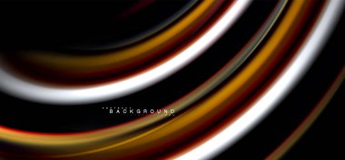 Siyah arka plan üzerinde renkli dalga satırları