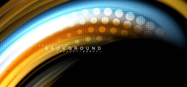 Siyah arka plan üzerinde renkli dalga satırları