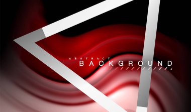 Gökkuşağı sıvı geometrik şekil dalga ve metalik renkler