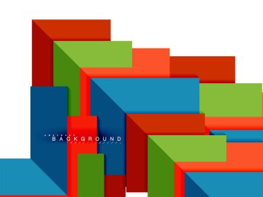 Çok renkli soyut geometrik şekiller, geometri arka plan web afiş için