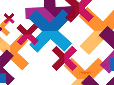 Çok renkli soyut geometrik şekiller, geometri arka plan web afiş için