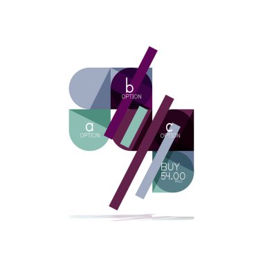 En az daire temiz soyut seçeneği adım Infographic tasarım öğesi, geometrik şekiller - Tur kareler, daireler ve satırları düzeni ile örnek metin