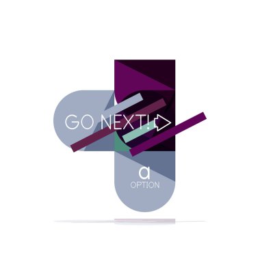 En az daire temiz soyut seçeneği adım Infographic tasarım öğesi, geometrik şekiller - Tur kareler, daireler ve satırları düzeni ile örnek metin