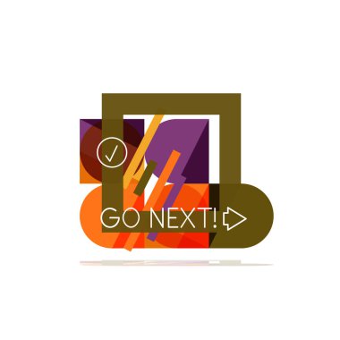 En az daire temiz soyut seçeneği adım Infographic tasarım öğesi, geometrik şekiller - Tur kareler, daireler ve satırları düzeni ile örnek metin