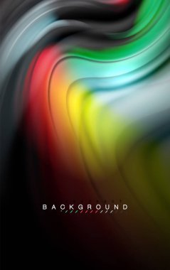 Sıvı sıvı renkler tasarım, renkli mermer veya plastik dalgalı doku arka plan, siyah, iş veya teknoloji sunu veya web broşür için parlak renkli öğeleri kapak tasarımı, duvar kağıdı