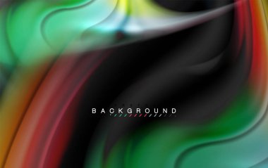 Sıvı sıvı renkler tasarım, renkli mermer veya plastik dalgalı doku arka plan, siyah, iş veya teknoloji sunu veya web broşür için parlak renkli öğeleri kapak tasarımı, duvar kağıdı