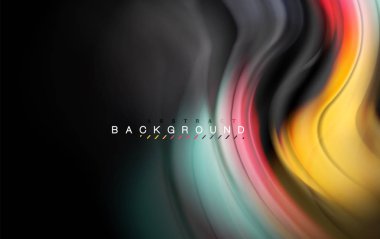 Sıvı sıvı renkler tasarım, renkli mermer veya plastik dalgalı doku arka plan, siyah, iş veya teknoloji sunu veya web broşür için parlak renkli öğeleri kapak tasarımı, duvar kağıdı