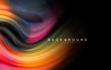 Sıvı sıvı renkler tasarım, renkli mermer veya plastik dalgalı doku arka plan, siyah, iş veya teknoloji sunu veya web broşür için parlak renkli öğeleri kapak tasarımı, duvar kağıdı