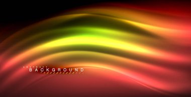 Neon parlayan dalga, sihirli enerji ve ışık arka plan