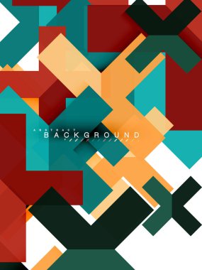 Çok renkli soyut geometrik şekiller, geometri arka plan web afiş için