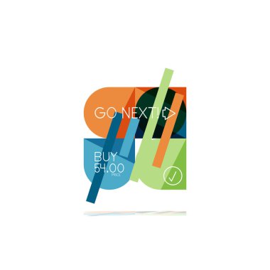 En az daire temiz soyut seçeneği adım Infographic tasarım öğesi, geometrik şekiller - Tur kareler, daireler ve satırları düzeni ile örnek metin