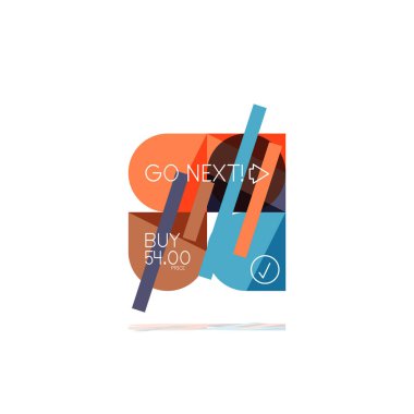 En az daire temiz soyut seçeneği adım Infographic tasarım öğesi, geometrik şekiller - Tur kareler, daireler ve satırları düzeni ile örnek metin