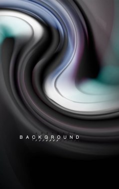 Sıvı sıvı renkler tasarım, renkli mermer veya plastik dalgalı doku arka plan, siyah, iş veya teknoloji sunu veya web broşür için parlak renkli öğeleri kapak tasarımı, duvar kağıdı