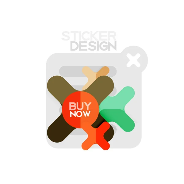 Design Plat Cruce Formă Geometrică Autocolant Pictogramă Design Stil Hârtie — Vector de stoc