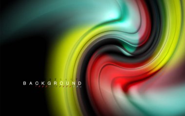 Sıvı sıvı renkler tasarım, renkli mermer veya plastik dalgalı doku arka plan, siyah, iş veya teknoloji sunu veya web broşür için parlak renkli öğeleri kapak tasarımı, duvar kağıdı