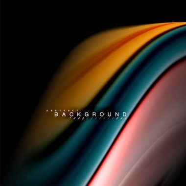 Sıvı karıştırma renkler dalga arka plan tasarlamak vektör. Renkli örgü dalgalar