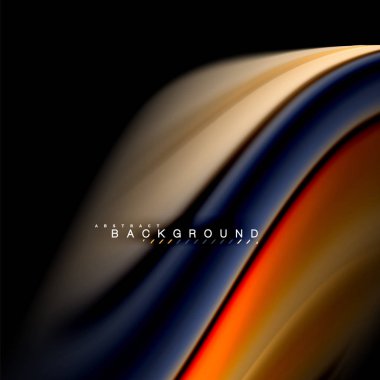 Sıvı karıştırma renkler dalga arka plan tasarlamak vektör. Renkli örgü dalgalar