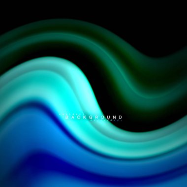 Sıvı karıştırma renkler dalga arka plan tasarlamak vektör. Renkli örgü dalgalar