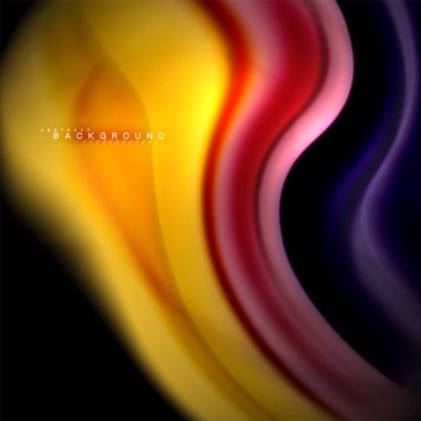 Sıvı karıştırma renkler dalga arka plan tasarlamak vektör. Renkli örgü dalgalar