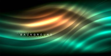 Neon parlayan dalga, sihirli enerji ve ışık arka plan