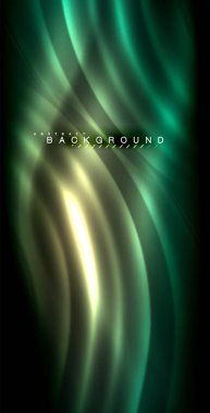 Neon parlayan dalga, sihirli enerji ve ışık arka plan