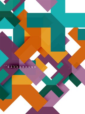 Çok renkli soyut geometrik şekiller, geometri arka plan web afiş için