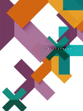 Çok renkli soyut geometrik şekiller, geometri arka plan web afiş için