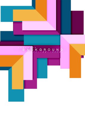 Çok renkli soyut geometrik şekiller, geometri arka plan web afiş için